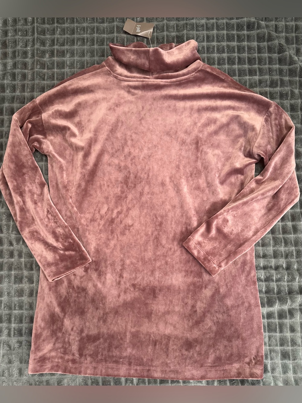 NWT J. Jill Small Velvet Mock Neck Tunic Sweater Mauve Pink Pure Jill Casual (B7 - Picture 4 of 5